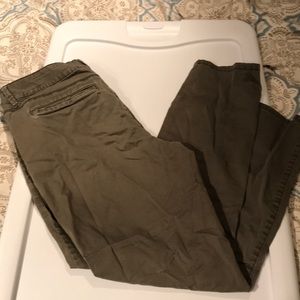 Olive green skinny ankle Ana pants